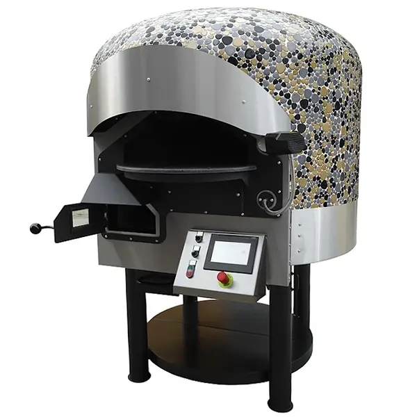 Roterende Pizzaoven | SERIE MIX-RK (MOSAIC) | Gas/Hout | 6x Ø30cm | 24kW | 230V | Div. Kleuren/Designs | Incl. Onderstel | 1470x1700x2000(h)mm