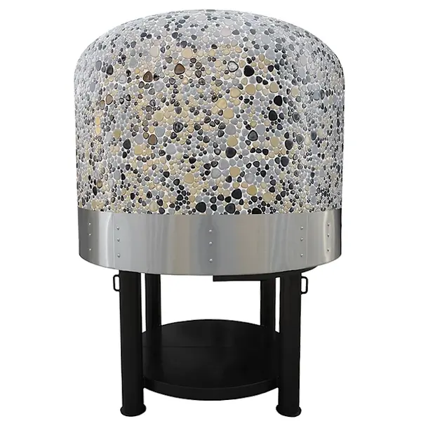 Roterende Pizzaoven | SERIE MIX-RK (MOSAIC) | Gas/Hout | 6x Ø30cm | 24kW | 230V | Div. Kleuren/Designs | Incl. Onderstel | 1470x1700x2000(h)mm