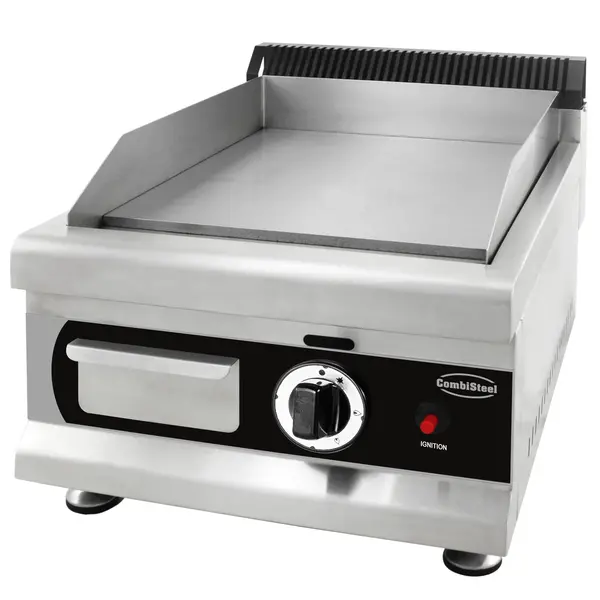 Bak-/Grillplaat | Aard-/Propaangas | Glad Oppervlak 350x400 (RVS) | 3kW | Piëzo Ontsteking | 400x575x365(h)mm