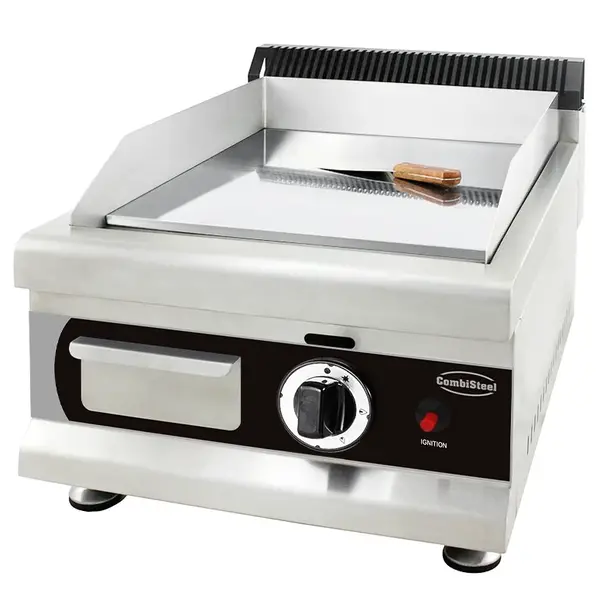 Bak-/Grillplaat | Aardgas | Glad Oppervlak 350x400 (Verchroomd) | 3kW | Piëzo Ontsteking | 400x575x365(h)mm