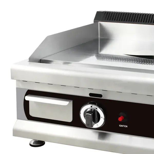 Bak-/Grillplaat | Aardgas | Glad Oppervlak 600x400 (Verchroomd) | 6kW | Piëzo Ontsteking | 650x575x365(h)mm