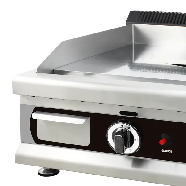 Bak-/Grillplaat | Aardgas | Glad Oppervlak 750x400 (Verchroomd) | 6kW | Piëzo Ontsteking | 800x575x365(h)mm