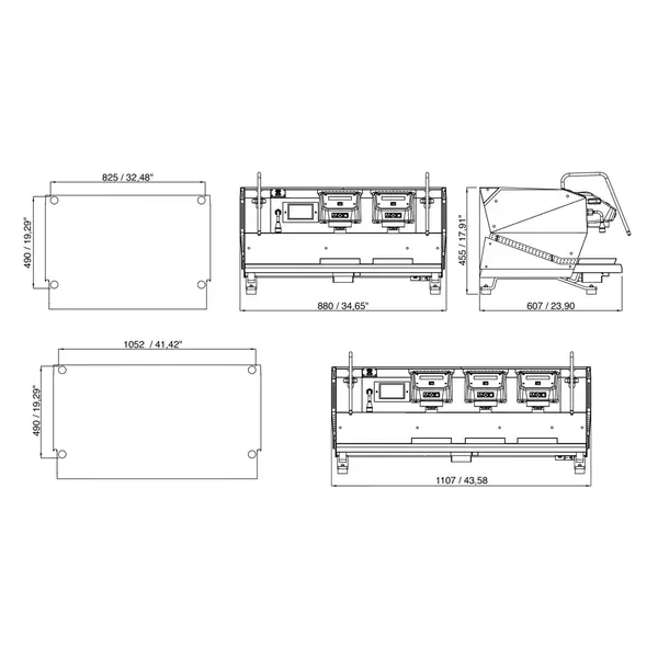 Espressomachine | GENERATION-X | RVS | 2 Groepen | Touchscreen | 400V | 880x607x455(h)mm