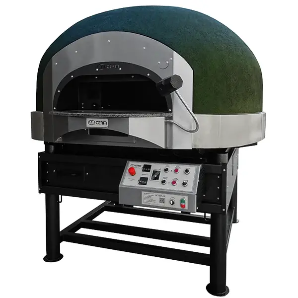 Roterende Pizzaoven | SERIE MIX-RKS (SILICONE) | Gas/Hout | 9x Ø30cm | 38kW | 230V | Div. Kleuren | Incl. Onderstel | 1910x2150x2050(h)mm