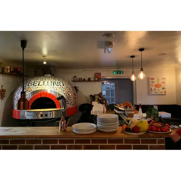 Pizzaoven | SERIE GK (MOSAIC) | Gas | 4x Ø30cm | 22kW | 230V | Div. Kleuren/Designs | Incl. Onderstel | 1450x1670x2050(h)mm