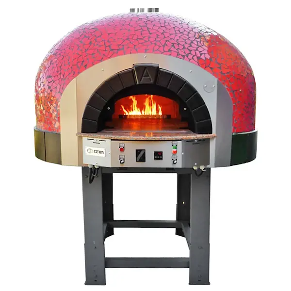 Pizzaoven | SERIE GK (MOSAIC) | Gas | 4x Ø30cm | 22kW | 230V | Div. Kleuren/Designs | Incl. Onderstel | 1450x1670x2050(h)mm