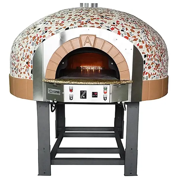 Pizzaoven | SERIE GK (MOSAIC) | Gas | 7x Ø30cm | 26kW | 230V | Div. Kleuren/Designs | Incl. Onderstel | 1710x1900x2050(h)mm