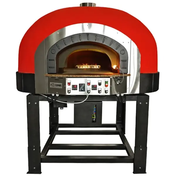 Roterende Pizzaoven | SERIE GRK (SILICONE) | Gas | 4x Ø30cm | 22kW | 230V | Incl. Onderstel | 1450x1700x2050(h)mm