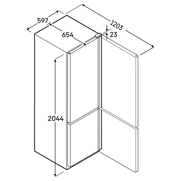 Koel-/Vrieskast | PERFECTION | 389L | RVS | -9°C/-26°C & +1°C/+15°C | Geforceerd | 2 Zones (Apart Instelbaar) | Touchscreen + App | Temperatuur-/Deuralarm | 597x654x2044(h)mm