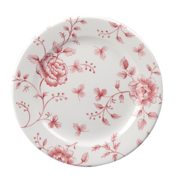 Borden | Porselein | Cranberry Rose Print | 6 Stuks | Ø170mm