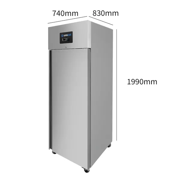 Koelkast | 650L | RVS | -2°C/+8°C | Geforceerd | Wielen (Geremd) | 740x830x1990(h)mm