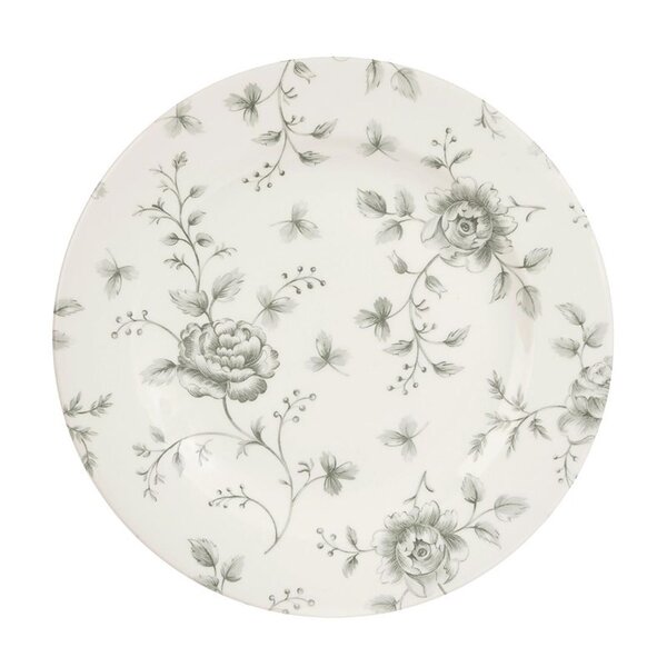 Borden | Porselein | Rose Chintz Grey | 6 Stuks | Ø210mm