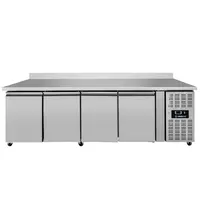 UNNICOOL Koelwerkbank | 550L | 4 Deuren (1/1 GN) | +2°C/+8°C | Geforceerd | Achteropstand | Wielen (Geremd) | 2230x700x850/950(h)mm