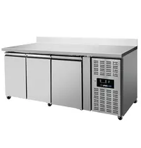 UNNICOOL Koelwerkbank | 417L | 3 Deuren (1/1 GN) | +2°C/+8°C | Geforceerd | Achteropstand | Wielen (Geremd) | 1795x700x850/950(h)mm 