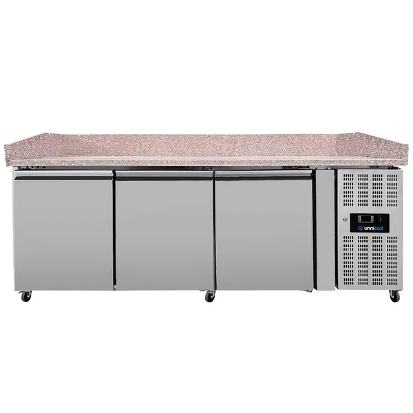 Pizzawerkbank | 580L | 3 Deuren (EN600x400) | +2°C/+8°C | Geforceerd | Wielen (Geremd) | 2020x800x850/990(h)mm