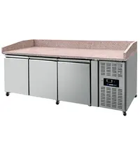 UNNICOOL Pizzawerkbank | 580L | 3 Deuren (EN600x400) | +2°C/+8°C | Geforceerd | Wielen (Geremd) | 2020x800x850/990(h)mm 