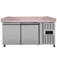 UNNICOOL Pizzawerkbank | 390L | 2 Deuren (EN600x400) | +2°C/+8°C | Geforceerd | Wielen (Geremd) | 1510x800x850/990(h)mm