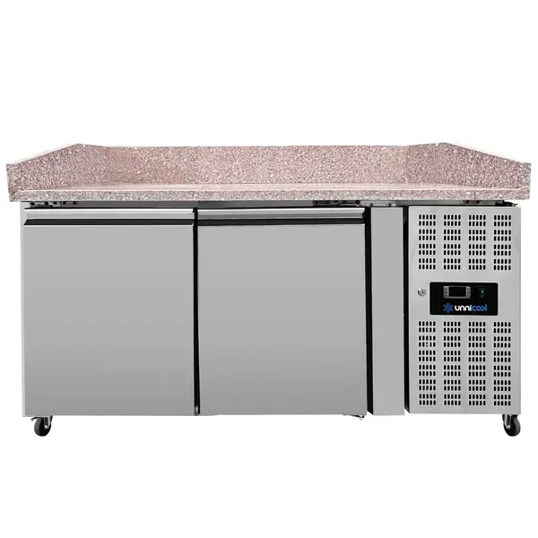 Pizzawerkbank | 390L | 2 Deuren (EN600x400) | +2°C/+8°C | Geforceerd | Wielen (Geremd) | 1510x800x850/990(h)mm