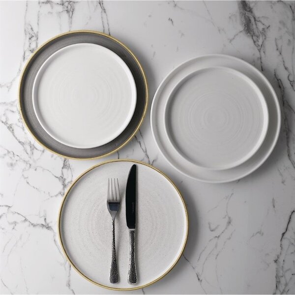 Borden | WALLED CHEFS PLATE | Keramiek | Wit | 6 Stuks | Ø210mm