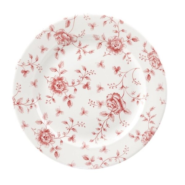 Borden | Porselein | Rose Chintz Cranberry | 6 Stuks | Ø276mm