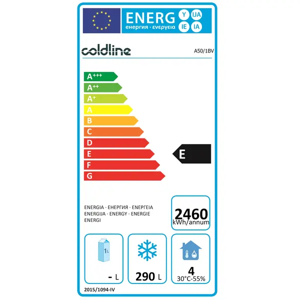 Vrieskast | MASTER | 417L | RVS | -18°C/-22°C | Geforceerd | WiFi + App | 630x715x2085(h)mm