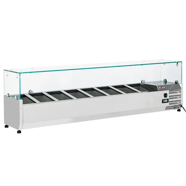 Opzetkoelvitrine | 8x 1/4 GN | +2°C/+8°C | 1800x335x440(h)mm