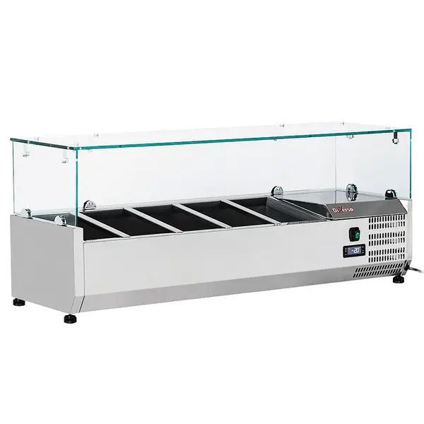 Opzetkoelvitrine | 5x 1/4 GN | +2°C/+8°C | 1200x335x440(h)mm