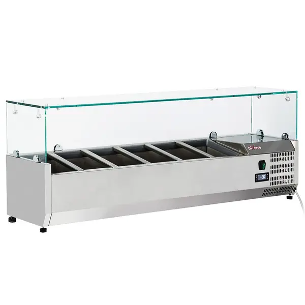 Opzetkoelvitrine | 6x 1/4 GN | +2°C/+8°C | 1400x335x440(h)mm