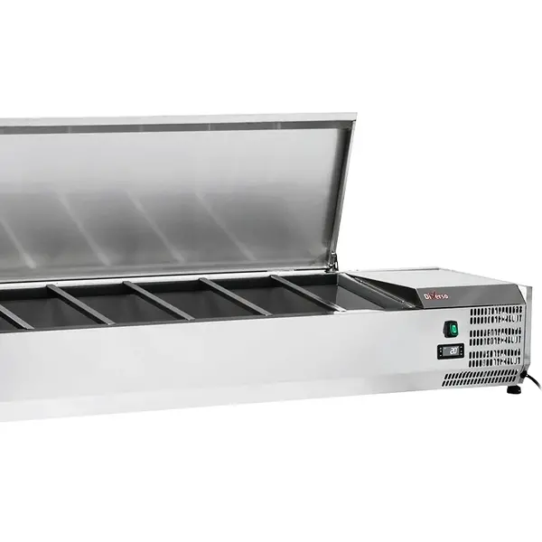 Opzetkoelvitrine | 10x 1/4 GN | +2°C/+8°C | 2070x335x282(h)mm