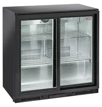 Diverso by Diamond Barkoelkast | BACK BAR | 201L | Zwart | +1°C/+10°C | Statisch + Ventilator | Schuifdeuren | 900x520x900(h)mm 