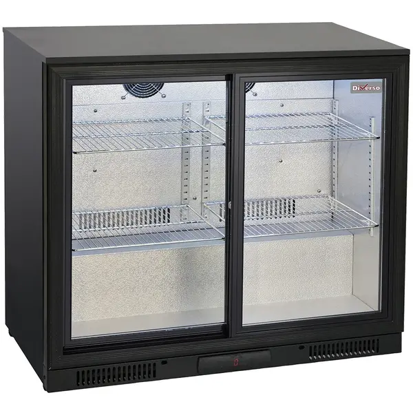 Barkoelkast | 197L | Zwart | +1°C/+10°C | Statisch + Ventilator | Schuifdeuren | 900x500x860(h)mm