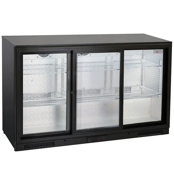 Barkoelkast | 302L | Zwart | +1°C/+10°C | Statisch + Ventilator | Schuifdeuren | 1350x500x860(h)mm