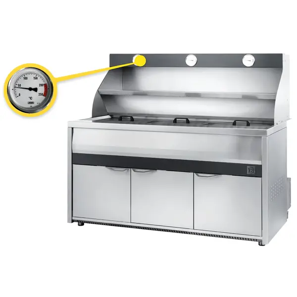 Friteuse | MASTER FRYER | Gas | 16+16+16L | 54kW | Piëzo Ontsteking | Aftapkranen | 1650x1000x880/1490(h)mm