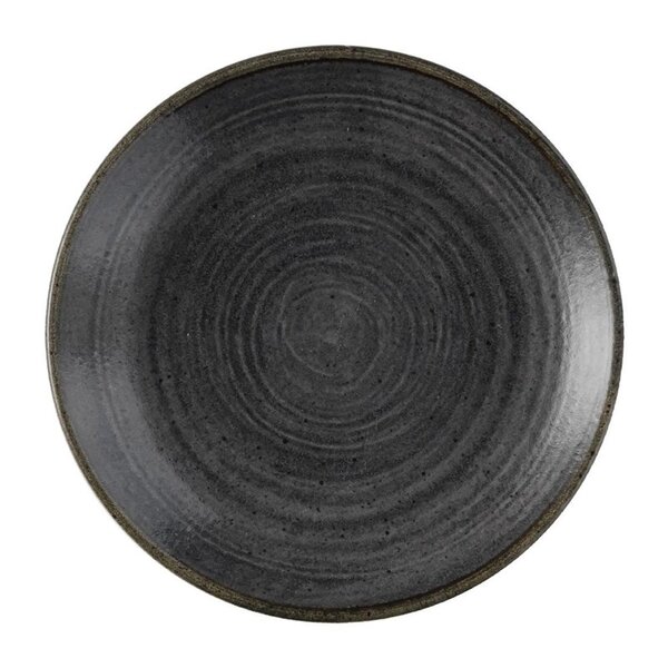 Coupeborden | STONECAST RAW | Keramiek | Black | 12 Stuks | Ø165mm