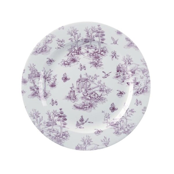 Borden | Porselein | Cranberry Toile Print | 6 Stuks | Ø305mm