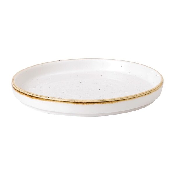 Borden | STONECAST | Porselein | Barley White | 6 Stuks | Ø160x20(h)mm