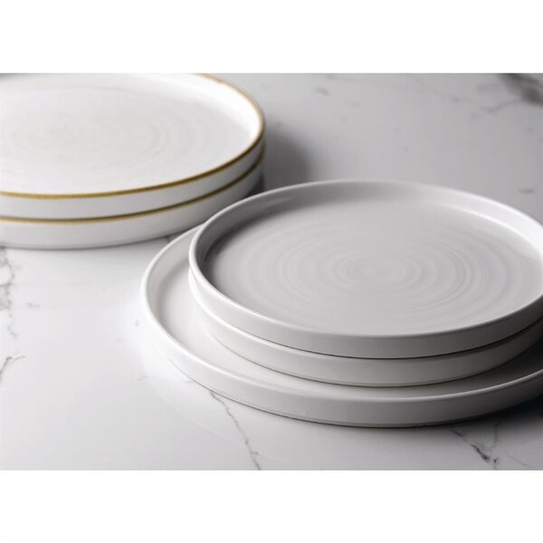 Borden | WALLED CHEFS PLATE | Keramiek | Wit | 6 Stuks | Ø260mm
