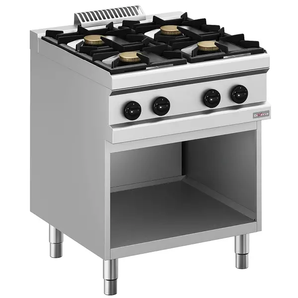 Fornuis | Gas | 4 Branders (4x 5.5kW) | Waakvlam | Open Onderkast | 700x700x850(h)mm