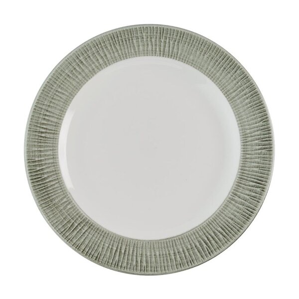 Borden | BAMBOO ALPINE | Keramiek | Aardse Groene Tint | 12 Stuks | Ø233mm