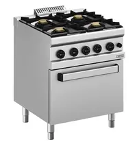 Diverso by Diamond Fornuis + Oven | Gas | 4 Branders (4x 5.5kW) + 2/1 GN Oven (5.2kW) | Waakvlam | 700x700x850(h)mm 