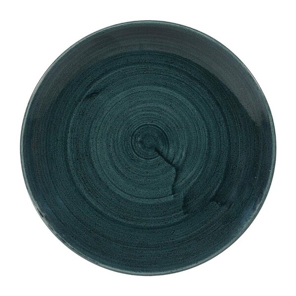 Coupeborden | STONECAST PATINA | Porselein | Rustic Teal | 12 Stuks | Ø217mm