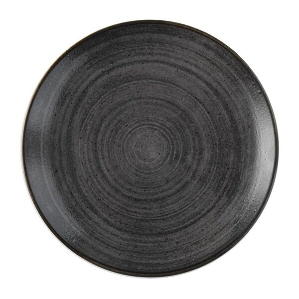 Coupeborden | STONECAST RAW | Keramiek | Black | 12 Stuks | Ø220mm