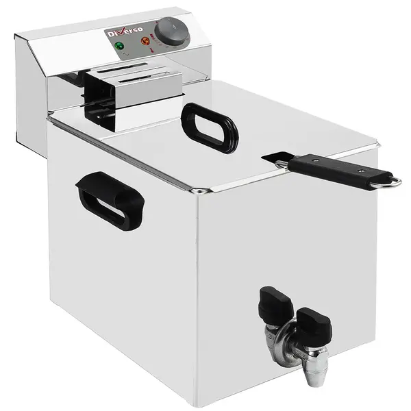 Friteuse | Elektrisch | 8L | 0°C/180°C | 3.5kW (230V) | Aftapkraan | 290x450x320(h)mm