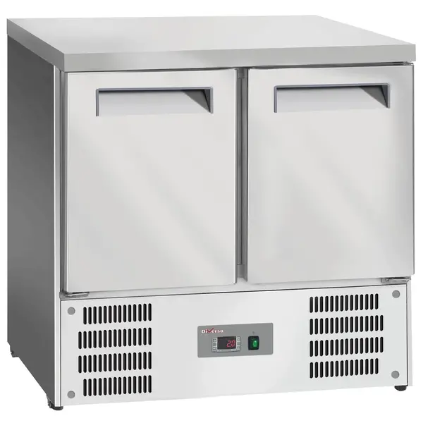 Koelwerkbank | 146L | 2 Deuren (1/1 GN) | +2°C/+8°C | Statisch + Ventilator | Werkblad Afneembaar | 900x700x850(h)mm