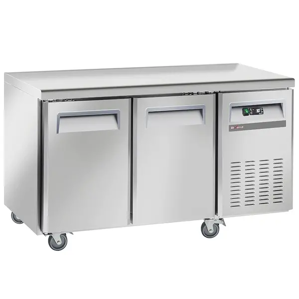 Koelwerkbank | Energiezuinig | 169L | 2 Deuren (1/1 GN) | -2°C/+8°C | Geforceerd | Wielen (Geremd) | 1350x700x850(h)mm