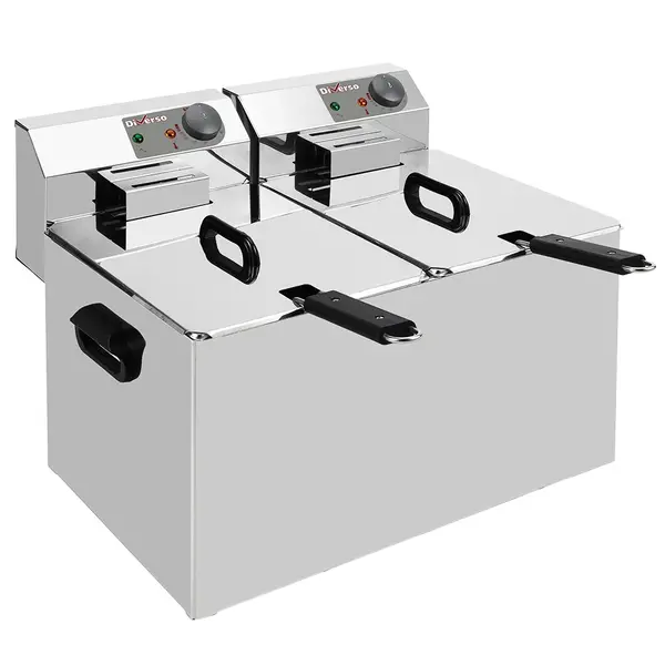 Friteuse | Elektrisch | 7+7L | 0°C/180°C | 6.4kW (2x 230V) | 560x410x290(h)mm