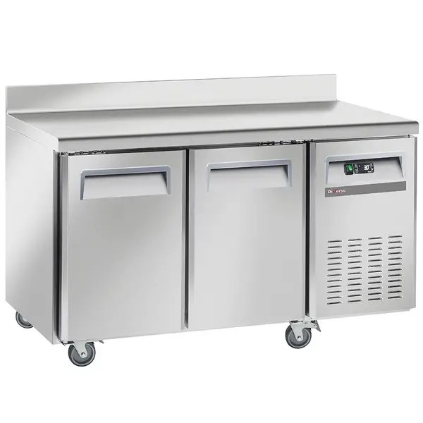 Koelwerkbank | Energiezuinig | 169L | 2 Deuren (1/1 GN) | -2°C/+8°C | Geforceerd | Achteropstand | Wielen (Geremd) | 1350x700x850/950(h)mm