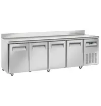 Diverso by Diamond Koelwerkbank | Energiezuinig | 331L | 4 Deuren (1/1 GN) | -2°C/+8°C | Geforceerd | Achteropstand | Wielen (Geremd) | 2250x700x850/950(h)mm 