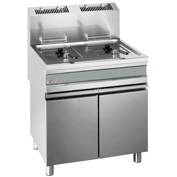 Friteuse | Gas | 15+15L | 110°C/190°C | 25.2kW | Piëzo Ontsteking | Aftapkranen | 750x650x845/1010(h)mm