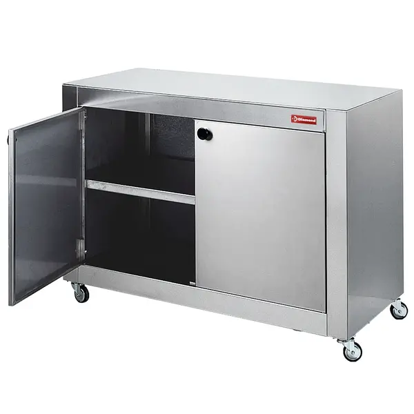 Onderkast | (Diverso by) Diamond Kippengrills | RVS | Draaideuren + Tussenschap | Wielen (Geremd) | 1098x480x790(h)mm